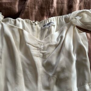 Reformation Ivory Off-Shoulder Dress